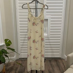 Reformation midi slit floral bustier dress